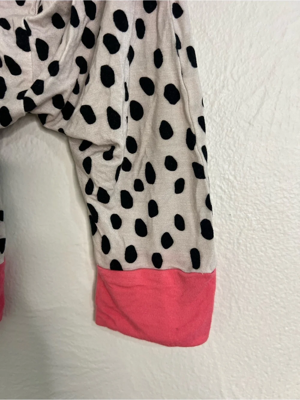 The Simple Seed Polka Dot Baby Romper in Cream and Pink size 3-6 months